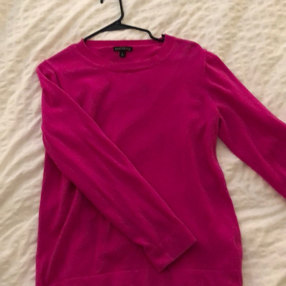 Bright pink sweater from j crew worn once!